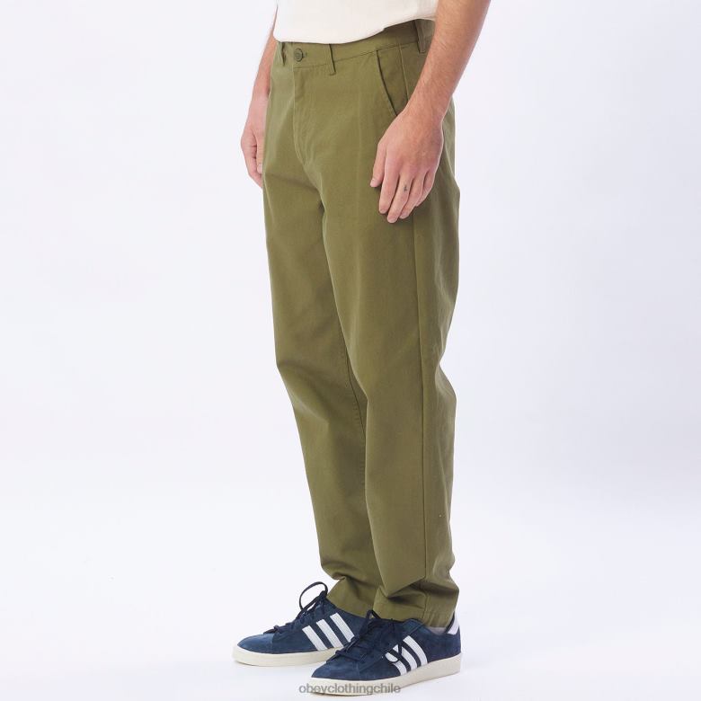 ropa 40VX964 hombres pantalón de sarga hughes OBEY campo verde