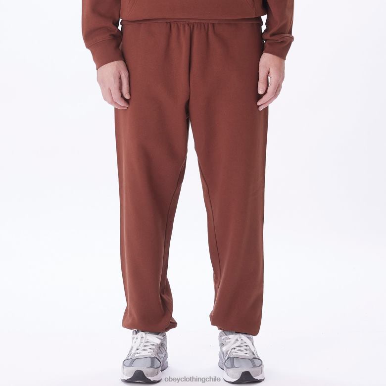 ropa 40VX966 hombres pantalón deportivo con ojos de establishment works OBEY sepia