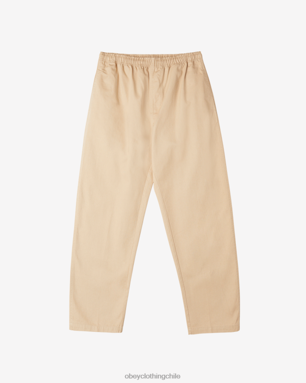 ropa 40VX968 hombres pantalón de sarga fácil OBEY crema irlandesa