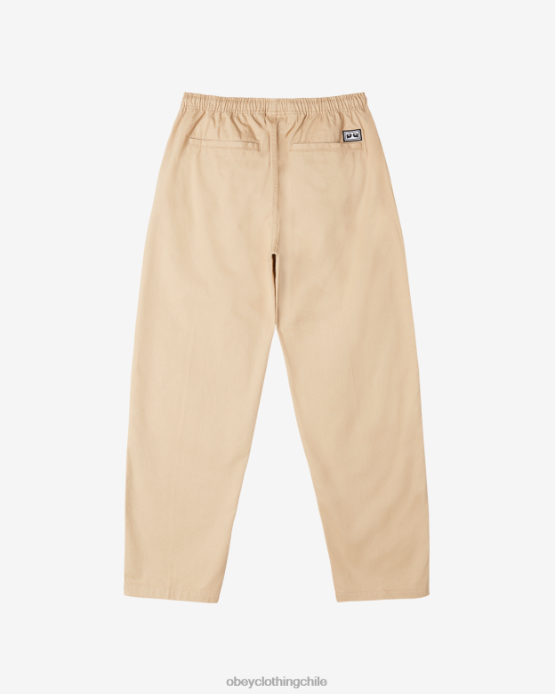 ropa 40VX968 hombres pantalón de sarga fácil OBEY crema irlandesa