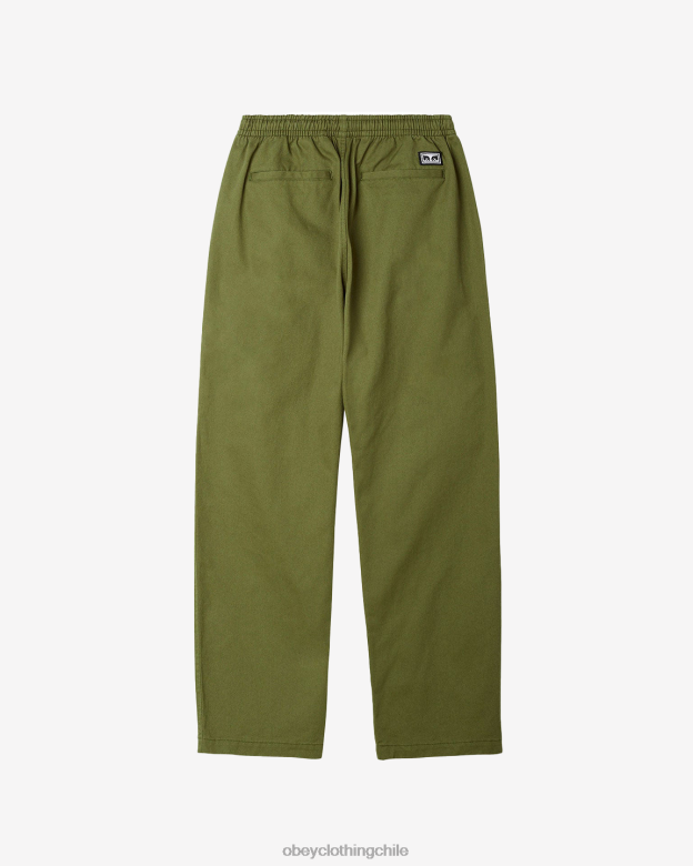 ropa 40VX969 hombres pantalón de sarga fácil OBEY campo verde