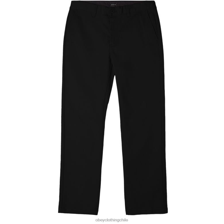 ropa 40VX970 hombres pantalón rezagado inundado OBEY negro