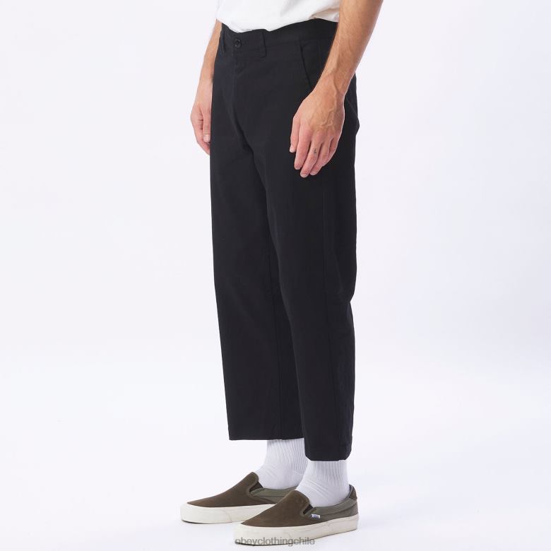 ropa 40VX970 hombres pantalón rezagado inundado OBEY negro