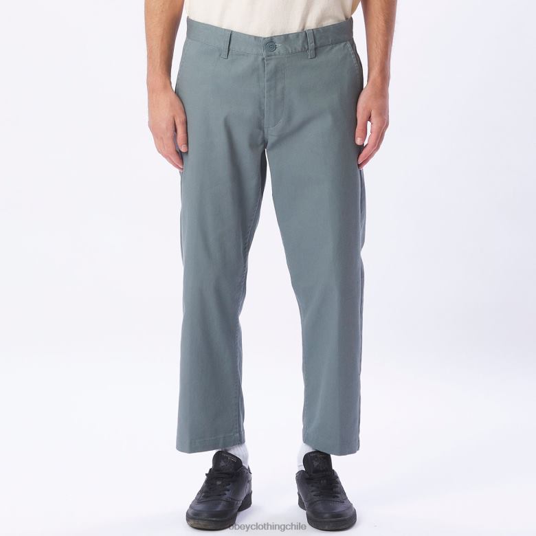 ropa 40VX971 hombres pantalón rezagado inundado OBEY hoja