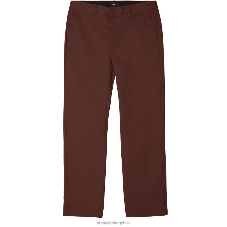ropa 40VX972 hombres pantalón rezagado inundado OBEY marrón sepia