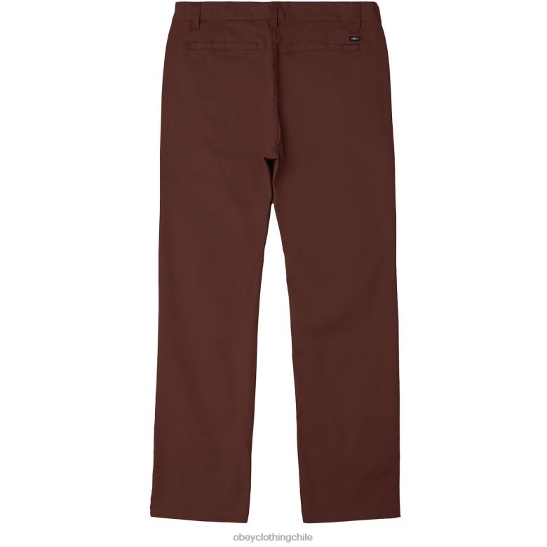 ropa 40VX972 hombres pantalón rezagado inundado OBEY marrón sepia