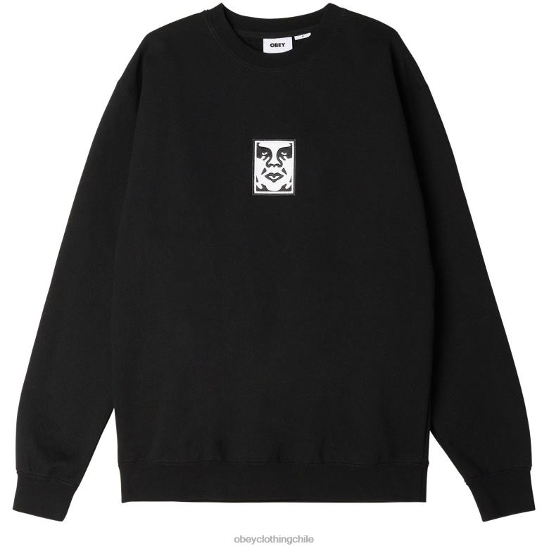 ropa 40VX1000 hombres icono de cuello redondo extra pesado OBEY negro