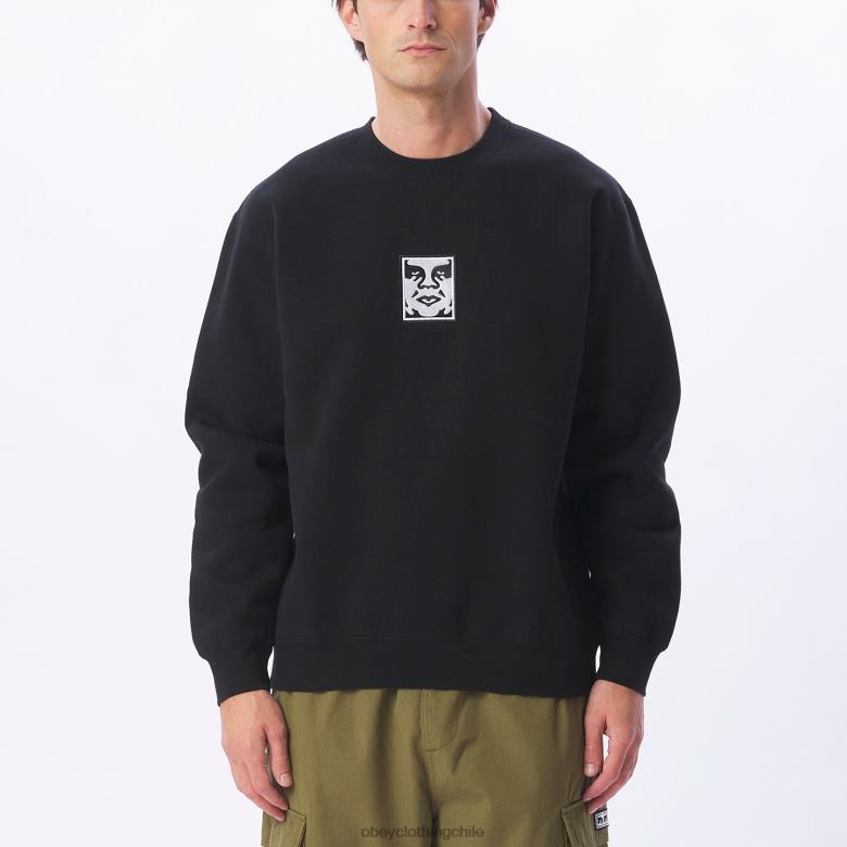 ropa 40VX1000 hombres icono de cuello redondo extra pesado OBEY negro