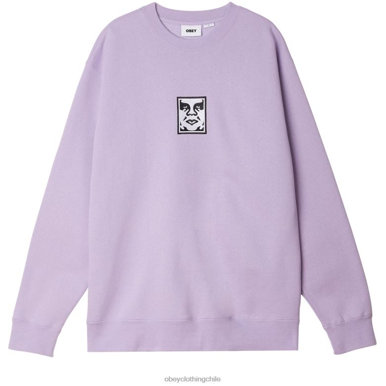 ropa 40VX1001 hombres icono de cuello redondo extra pesado OBEY lavanda digital