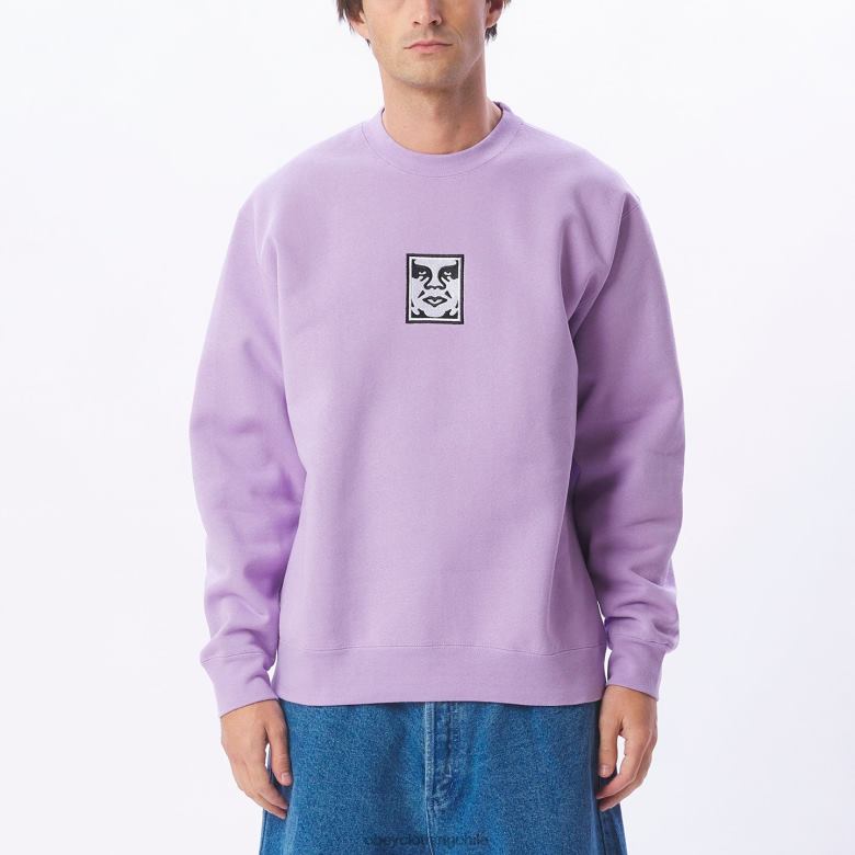 ropa 40VX1001 hombres icono de cuello redondo extra pesado OBEY lavanda digital