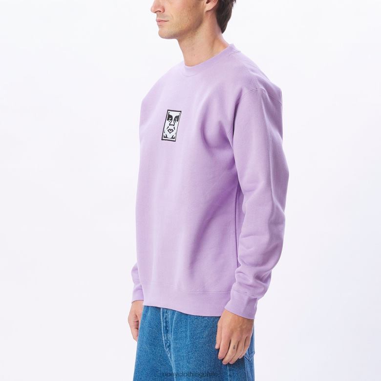 ropa 40VX1001 hombres icono de cuello redondo extra pesado OBEY lavanda digital