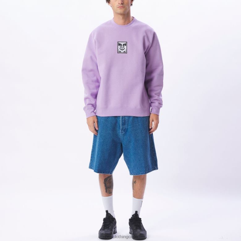 ropa 40VX1001 hombres icono de cuello redondo extra pesado OBEY lavanda digital
