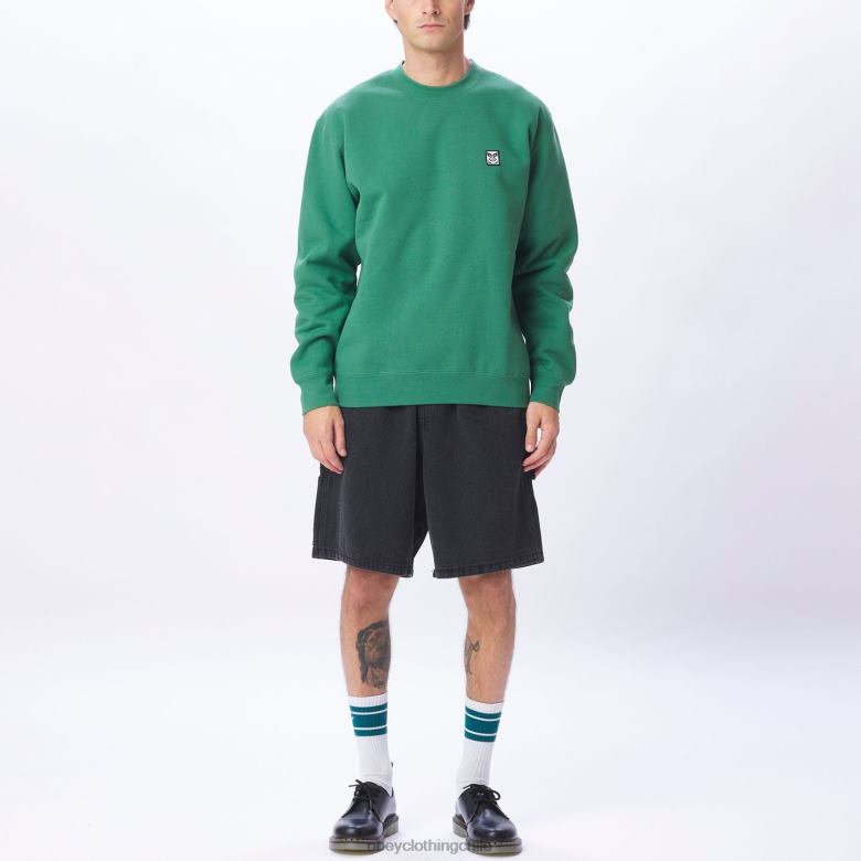 ropa 40VX1003 hombres parche de icono extra pesado cuello redondo OBEY hoja de palma