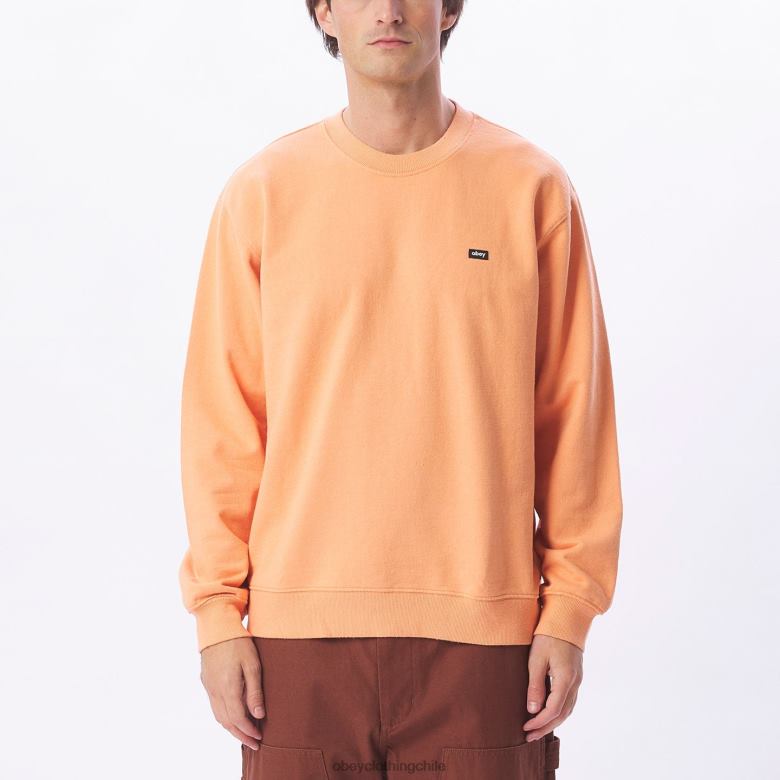 ropa 40VX1004 hombres cuello redondo pesado reciclado atemporal OBEY pigmento de coral al atardecer