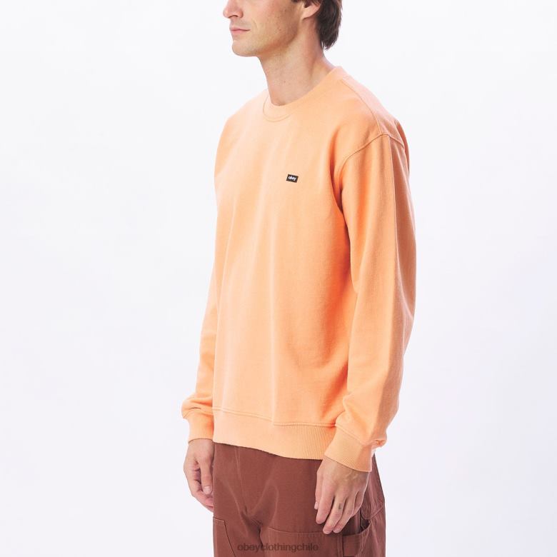 ropa 40VX1004 hombres cuello redondo pesado reciclado atemporal OBEY pigmento de coral al atardecer
