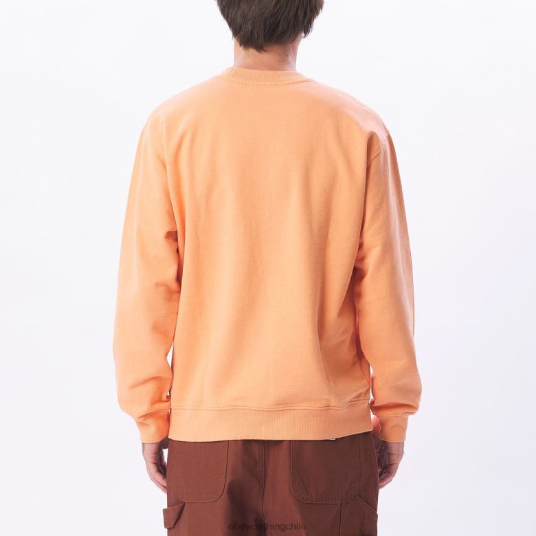 ropa 40VX1004 hombres cuello redondo pesado reciclado atemporal OBEY pigmento de coral al atardecer