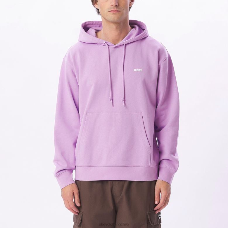 ropa 40VX1005 hombres capucha audaz y pesada OBEY lavanda digital