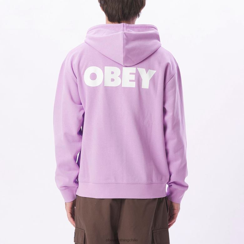 ropa 40VX1005 hombres capucha audaz y pesada OBEY lavanda digital