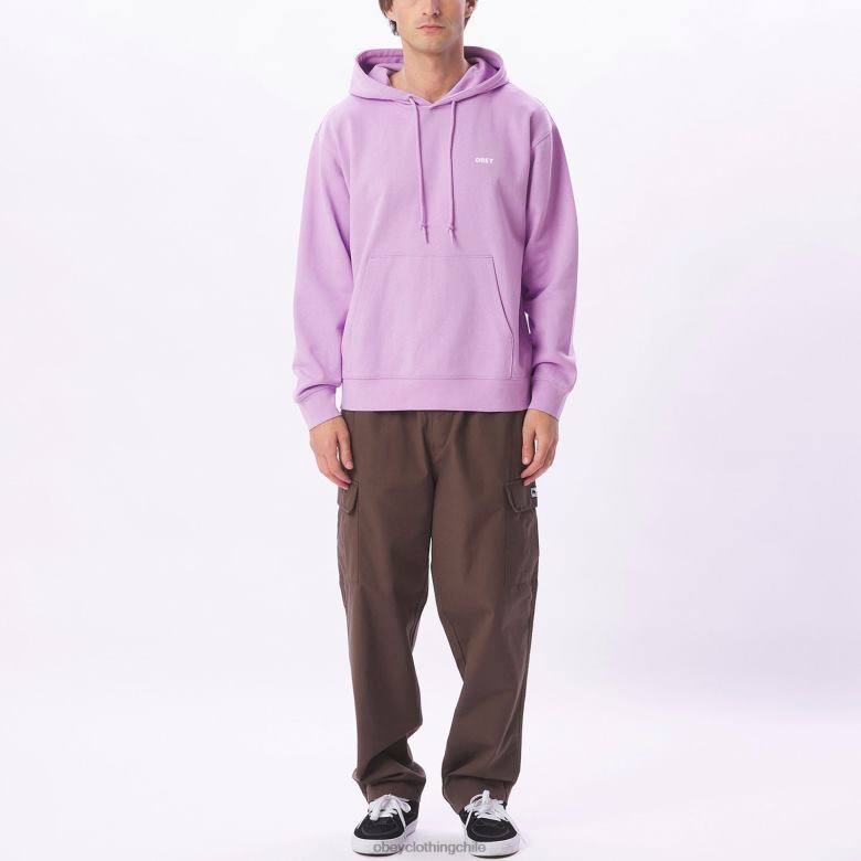 ropa 40VX1005 hombres capucha audaz y pesada OBEY lavanda digital