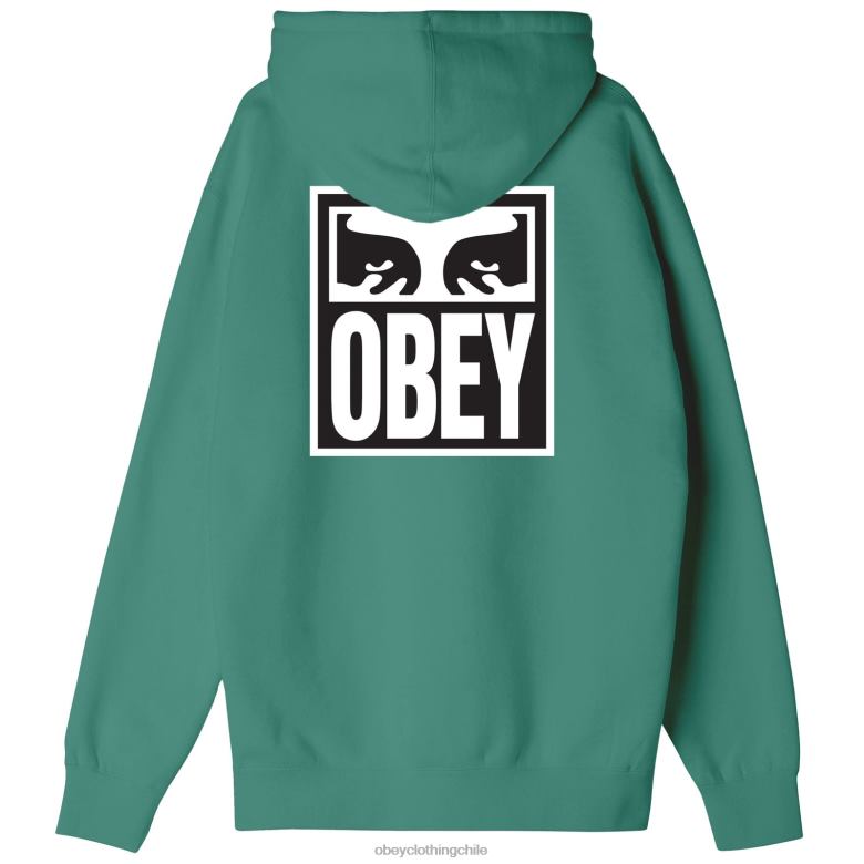 ropa 40VX1007 hombres Sudadera con capucha pesada Eyes Icon II OBEY hoja de palma
