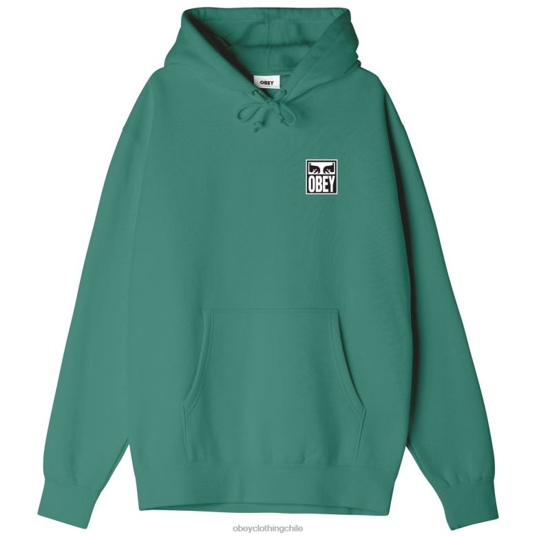 ropa 40VX1007 hombres Sudadera con capucha pesada Eyes Icon II OBEY hoja de palma