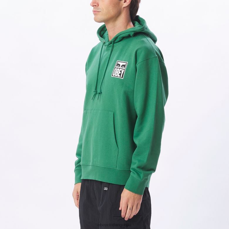 ropa 40VX1007 hombres Sudadera con capucha pesada Eyes Icon II OBEY hoja de palma