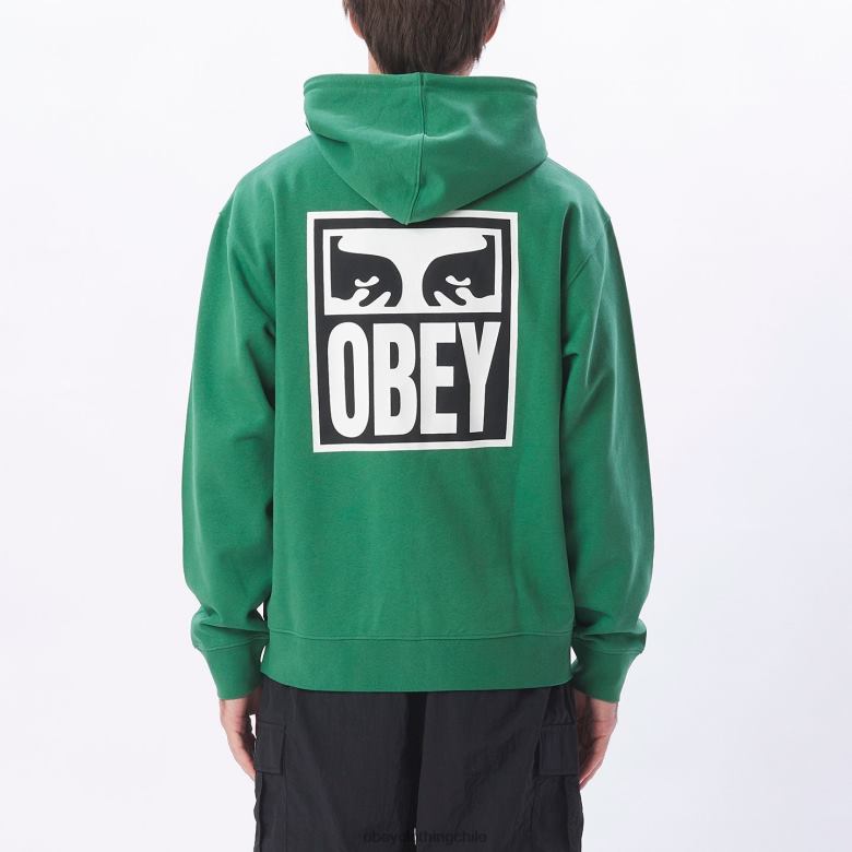 ropa 40VX1007 hombres Sudadera con capucha pesada Eyes Icon II OBEY hoja de palma