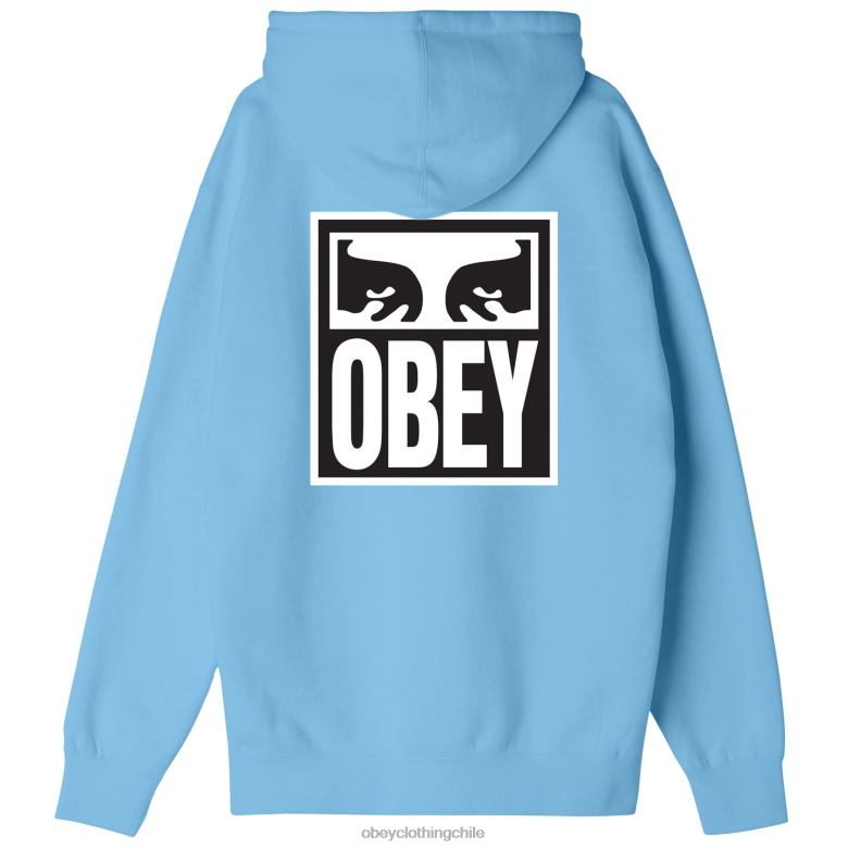 ropa 40VX1009 hombres Sudadera con capucha pesada Eyes Icon II OBEY cielo azul