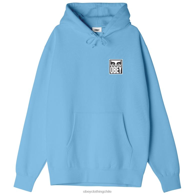 ropa 40VX1009 hombres Sudadera con capucha pesada Eyes Icon II OBEY cielo azul