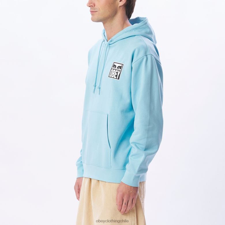 ropa 40VX1009 hombres Sudadera con capucha pesada Eyes Icon II OBEY cielo azul