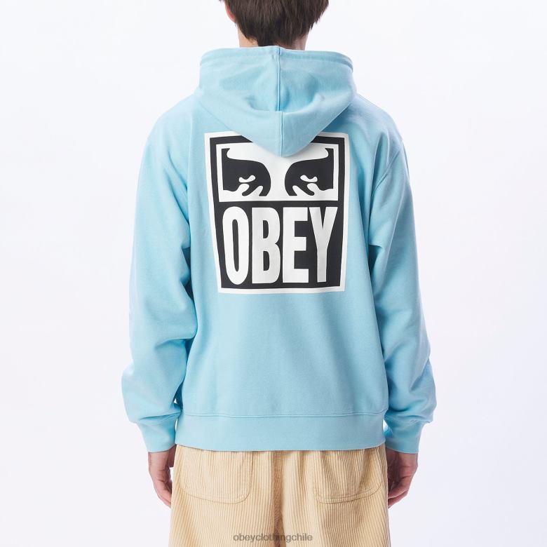 ropa 40VX1009 hombres Sudadera con capucha pesada Eyes Icon II OBEY cielo azul