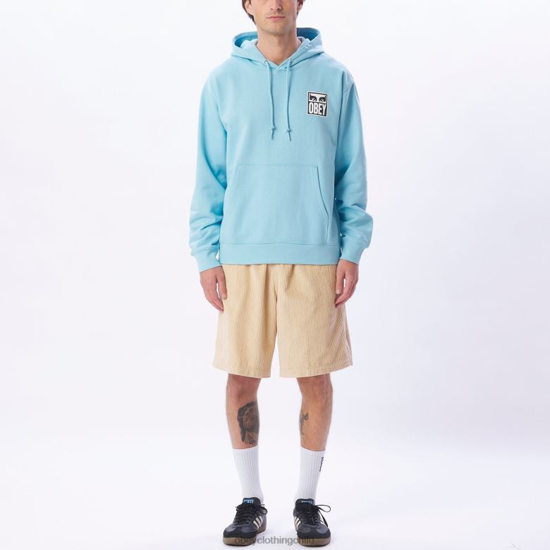 ropa 40VX1009 hombres Sudadera con capucha pesada Eyes Icon II OBEY cielo azul