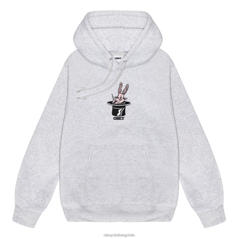ropa 40VX1012 hombres desaparecer sudadera con capucha OBEY cuero gris
