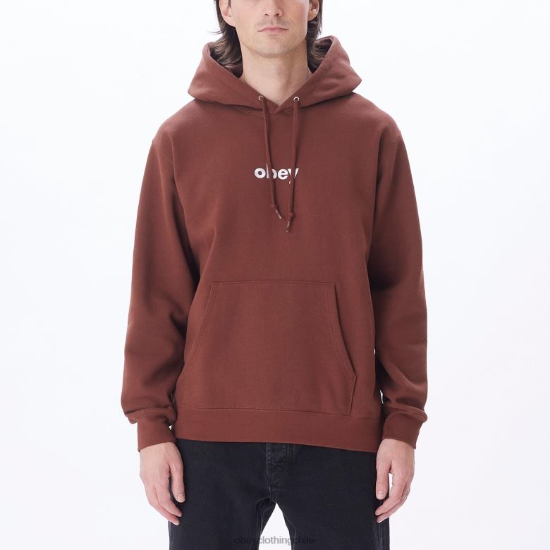 ropa 40VX1014 hombres capucha con capucha en minúsculas OBEY sepia