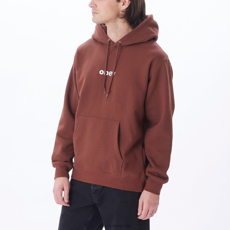 ropa 40VX1014 hombres capucha con capucha en minúsculas OBEY sepia
