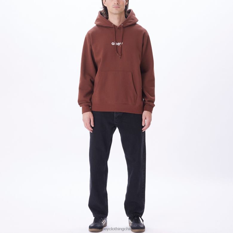 ropa 40VX1014 hombres capucha con capucha en minúsculas OBEY sepia