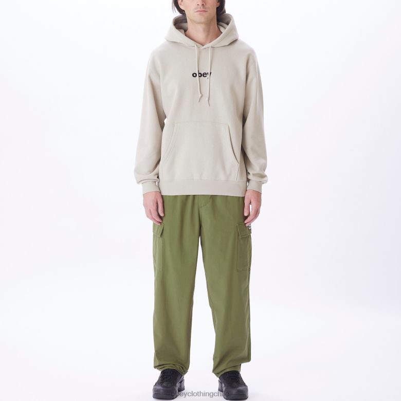ropa 40VX1015 hombres capucha con capucha en minúsculas OBEY Gris plateado