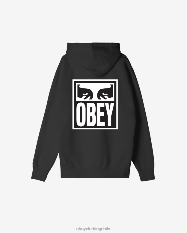 ropa 40VX1020 hombres sudadera con capucha premium con icono de ojos OBEY negro