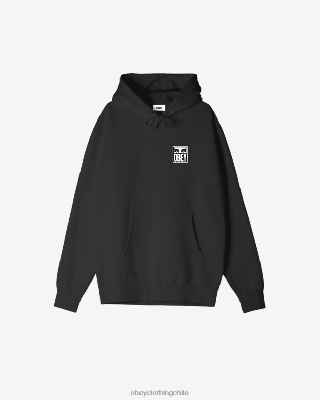 ropa 40VX1020 hombres sudadera con capucha premium con icono de ojos OBEY negro