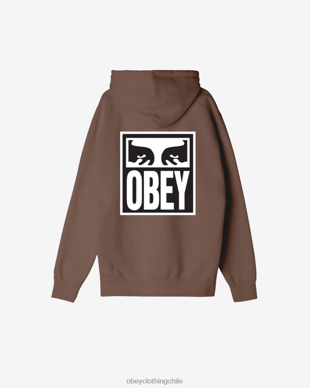 ropa 40VX1022 hombres sudadera con capucha premium con icono de ojos OBEY sepia