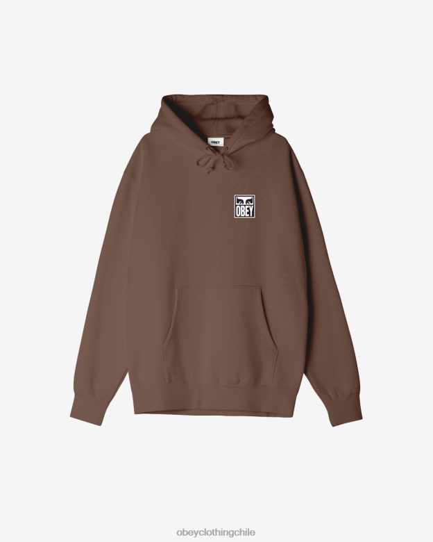 ropa 40VX1022 hombres sudadera con capucha premium con icono de ojos OBEY sepia