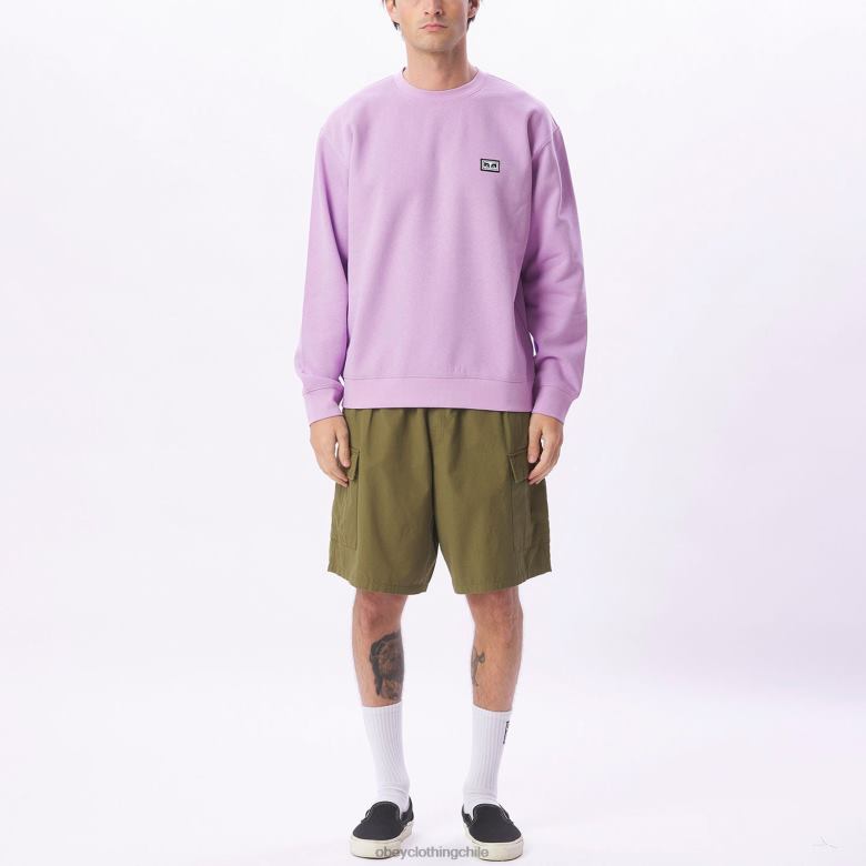 ropa 40VX1035 hombres ojos de trabajo establecidos cuello redondo OBEY lavanda digital