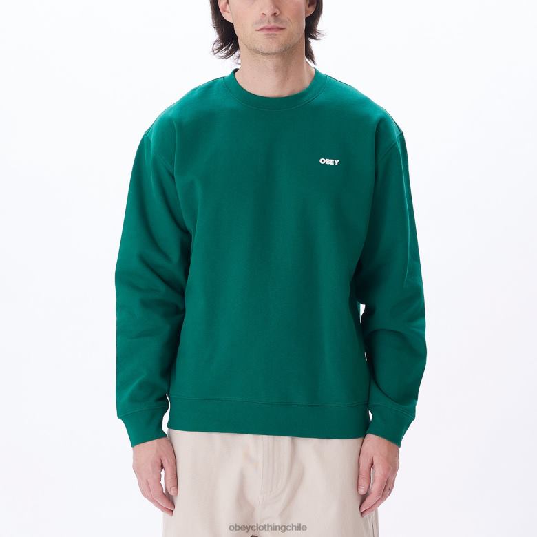 ropa 40VX1039 hombres cuello redondo premium audaz OBEY verde aventurina