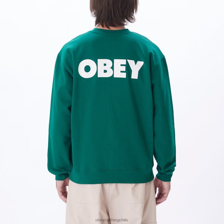 ropa 40VX1039 hombres cuello redondo premium audaz OBEY verde aventurina