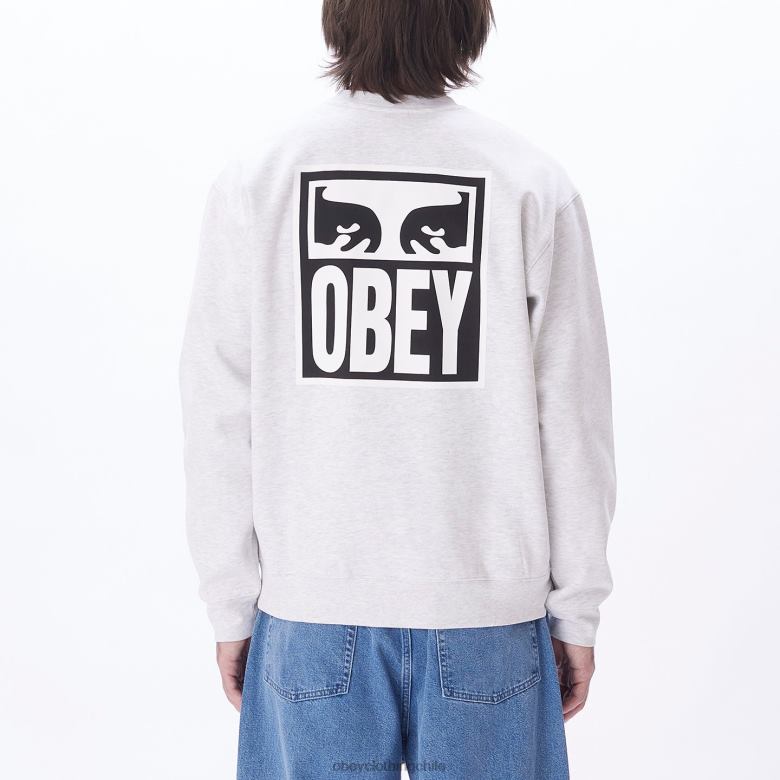 ropa 40VX1043 hombres icono de ojos cuello redondo premium OBEY cuero gris