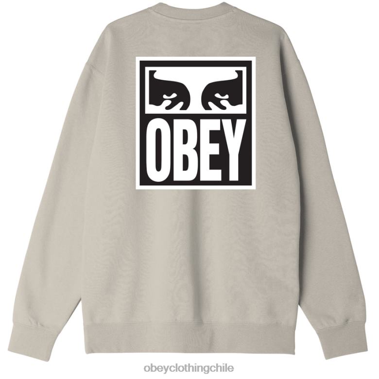 ropa 40VX1044 hombres icono de ojos cuello redondo premium OBEY Gris plateado