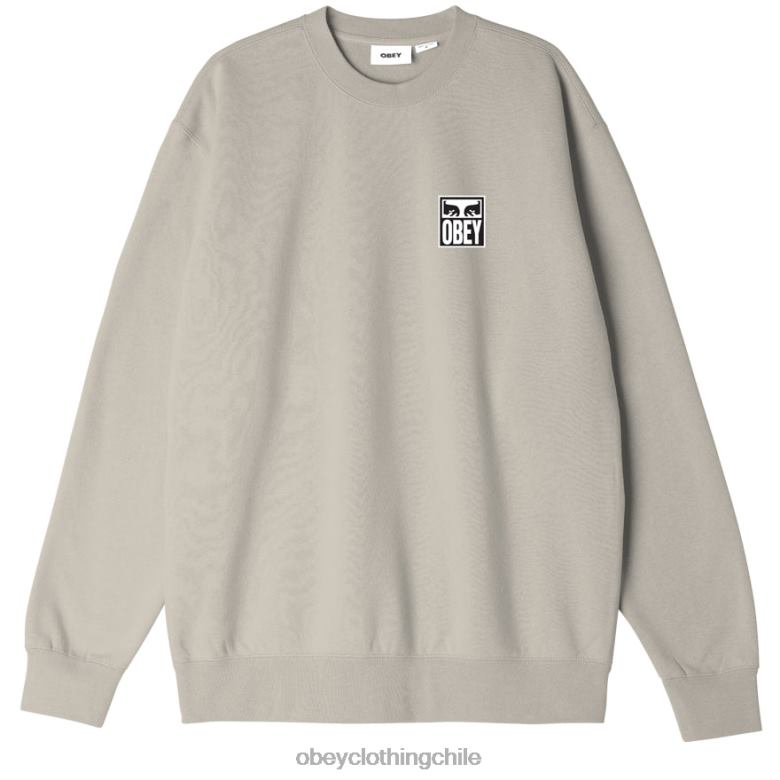 ropa 40VX1044 hombres icono de ojos cuello redondo premium OBEY Gris plateado