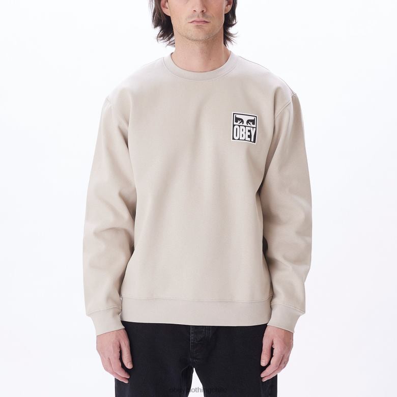 ropa 40VX1044 hombres icono de ojos cuello redondo premium OBEY Gris plateado
