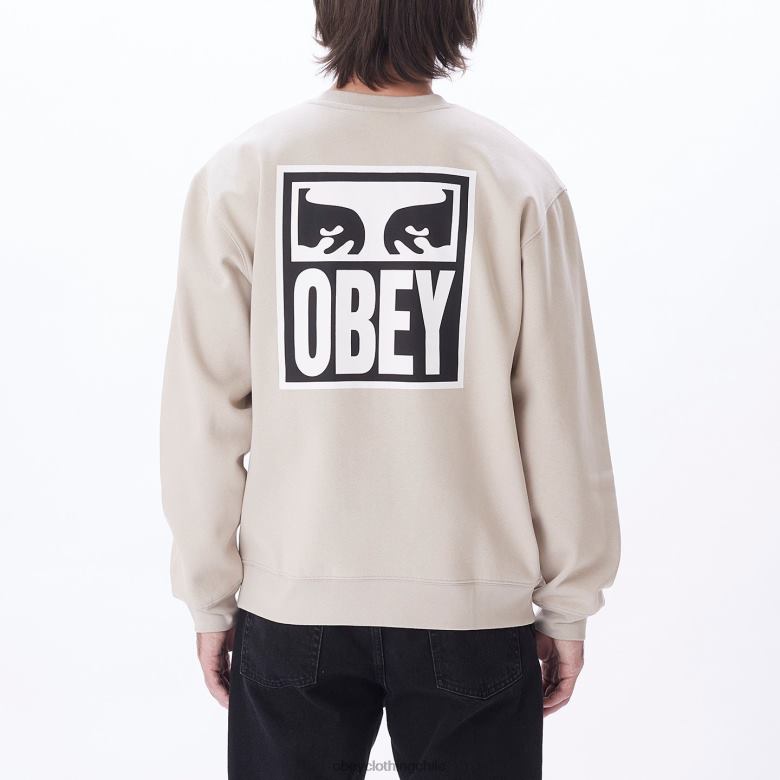 ropa 40VX1044 hombres icono de ojos cuello redondo premium OBEY Gris plateado