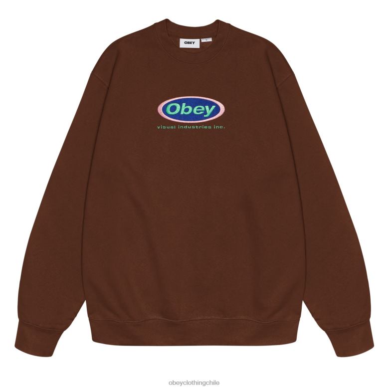 ropa 40VX1048 hombres Cª. Cuello redondo OBEY sepia